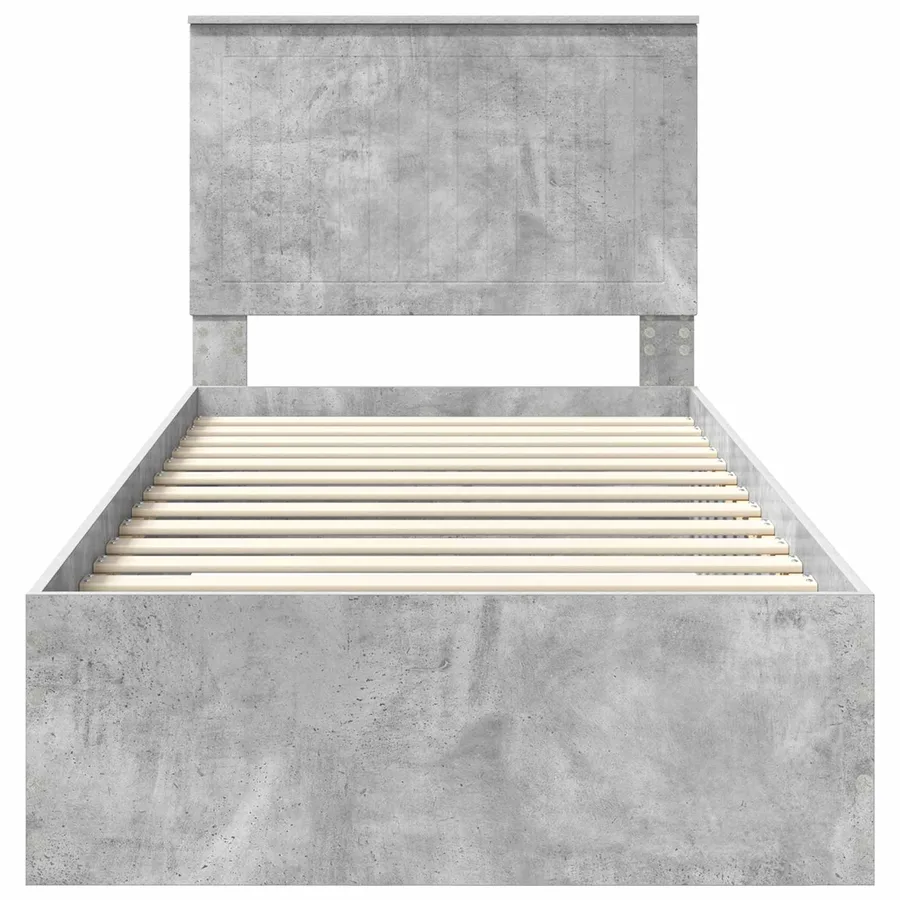 Cadre de lit Gris béton 90 x 190 cm Bois d'ingénierie - 7