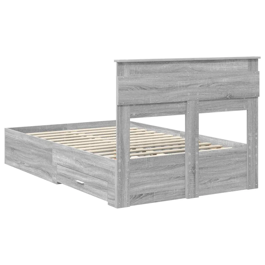 Cadre de lit Gris Sonoma 120 x 190 cm Bois d'ingénierie - 8