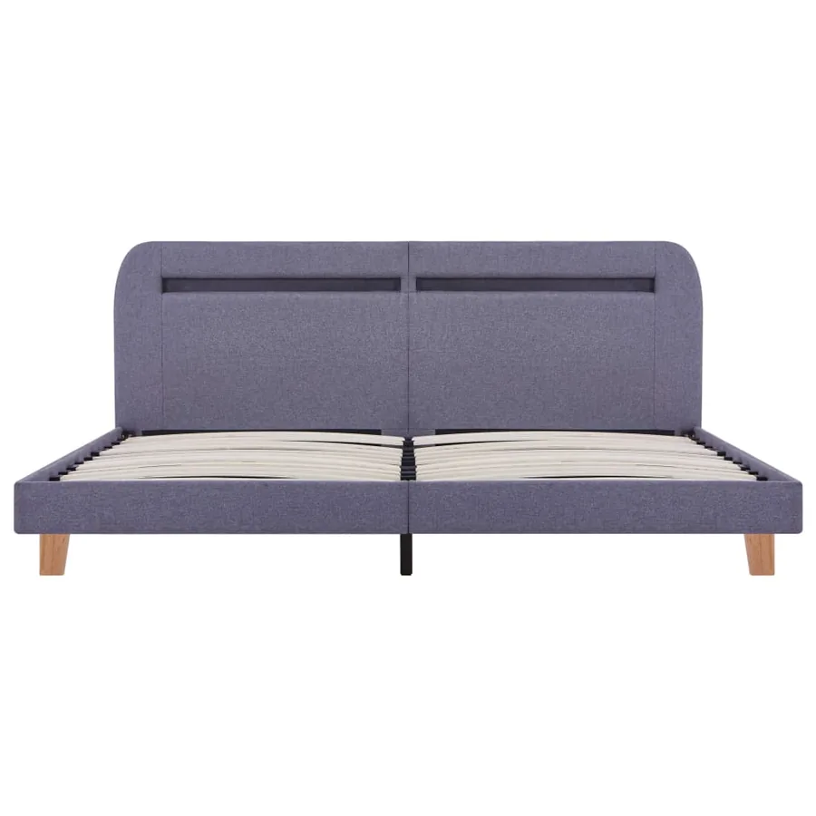 Cadre de lit avec LED sans matelas gris clair tissu 160x200 cm - 5