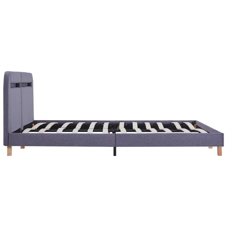 Cadre de lit avec LED sans matelas gris clair tissu 160x200 cm - 6