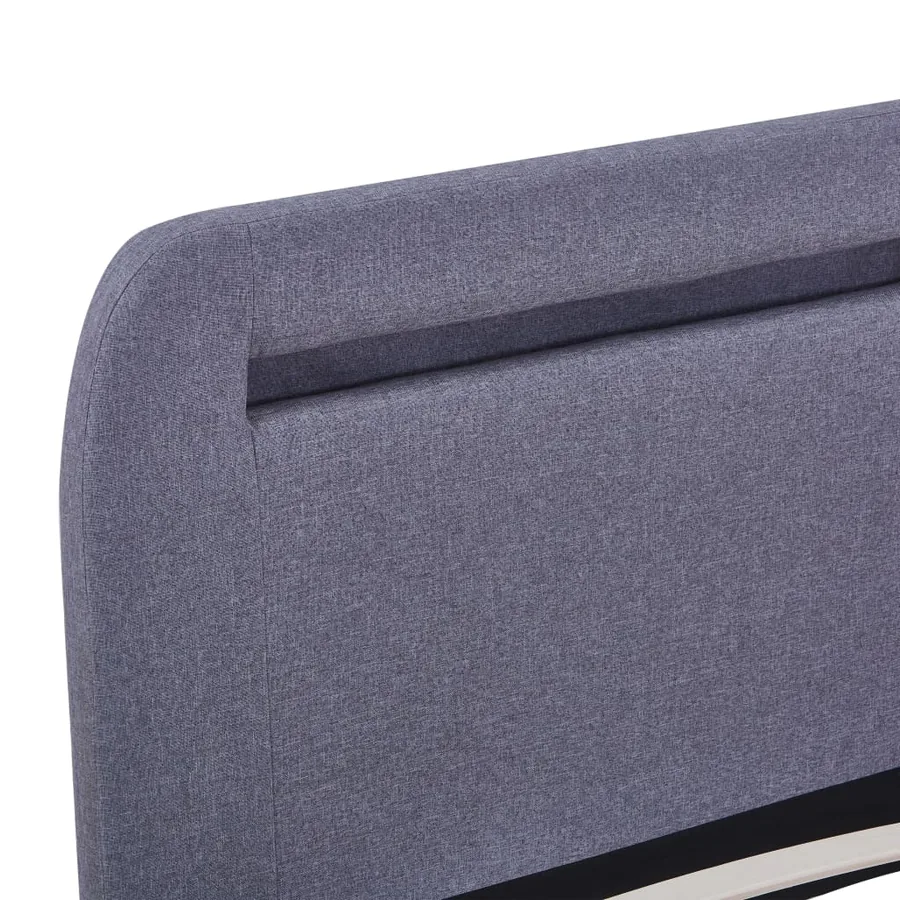 Cadre de lit avec LED sans matelas gris clair tissu 160x200 cm - 7