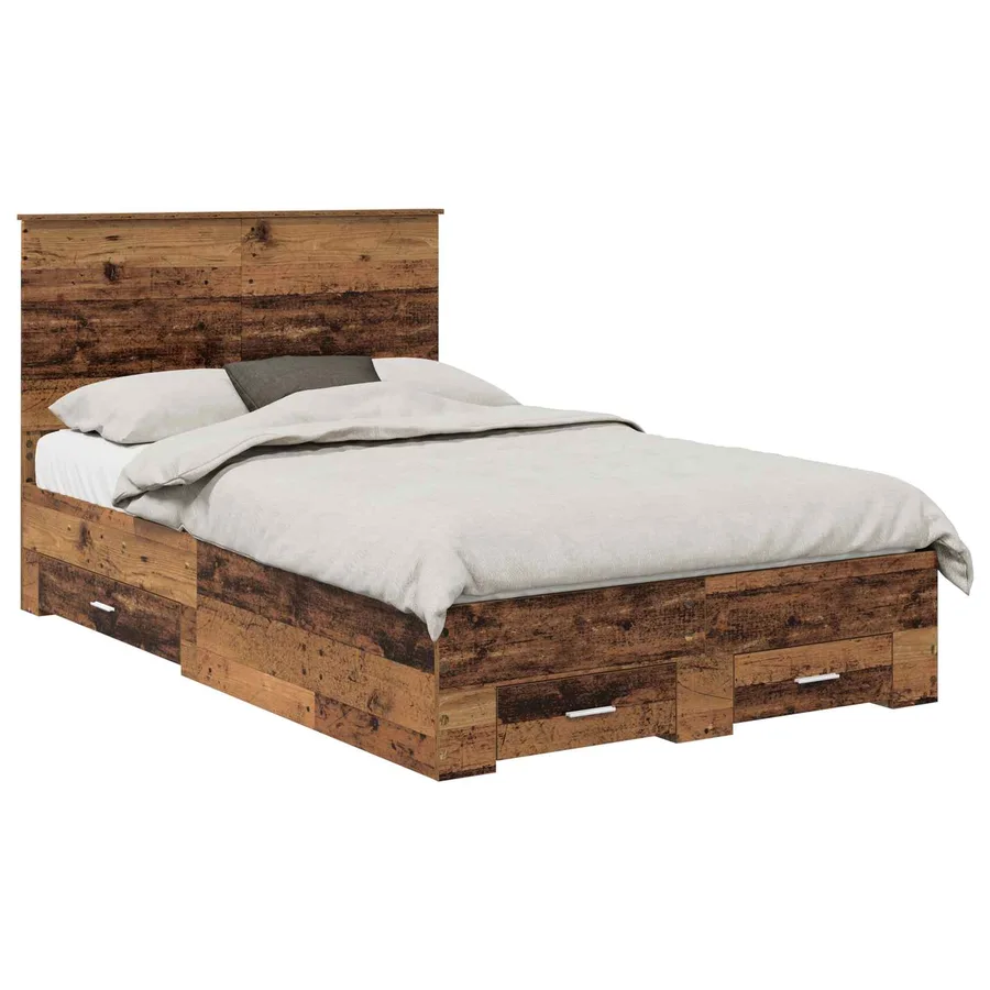 Cadre de lit Bois ancien 120 x 190 cm Bois d'ingénierie - 2