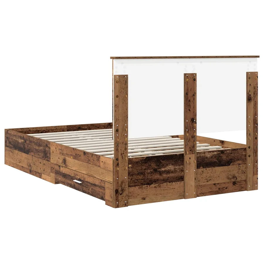 Cadre de lit Bois ancien 120 x 190 cm Bois d'ingénierie - 8