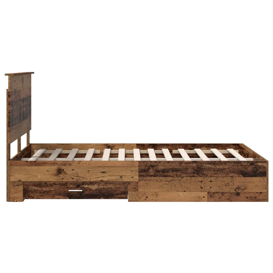 Cadre de lit Bois ancien 120 x 190 cm Bois d'ingénierie - 9