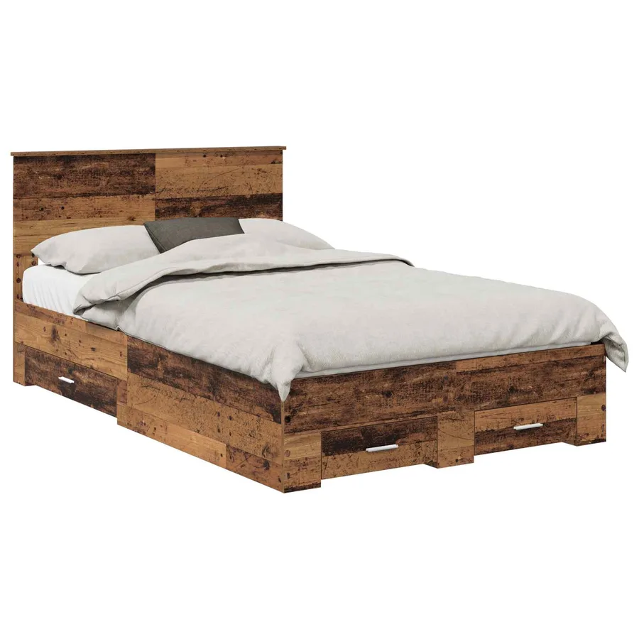 Cadre de lit Bois ancien 135 x 190 cm Bois d'ingénierie - 2