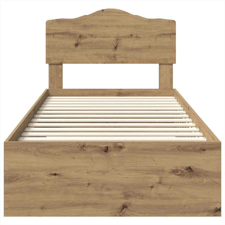 Cadre de lit Chêne artisanal 90 x 190 cm Bois d'ingénierie - 7