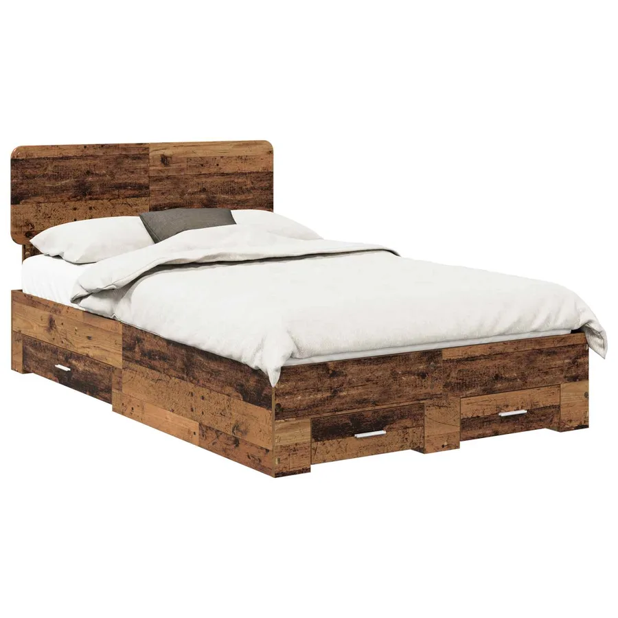 Cadre de lit Bois ancien 135 x 190 cm Bois d'ingénierie - 2