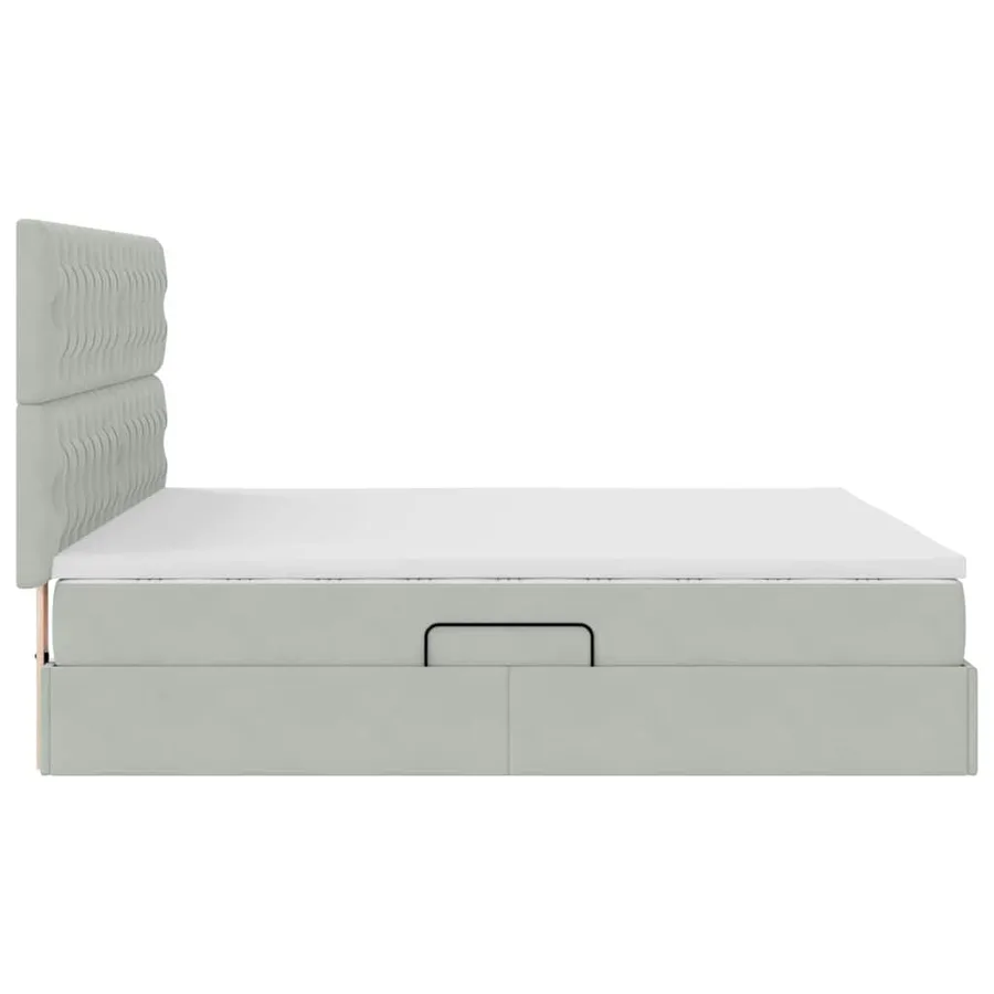 Lit de rangement LED avec matelas Gris clair 160 x 200 cm - 11