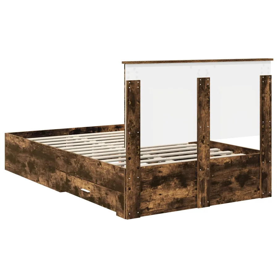 Cadre de lit Chêne fumé 120 x 190 cm Bois d'ingénierie - 10