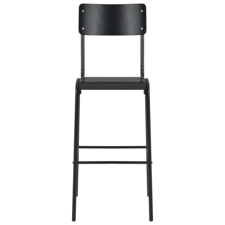 Mobilier de bar 3 pcs Acier Noir - 8