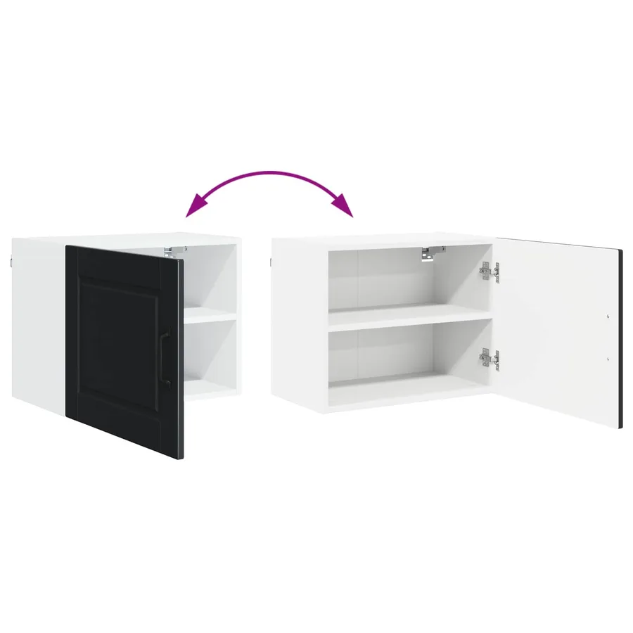 Meuble mural PORTO 2 pcs Noir 50 x 31 x 40 cm Bois d'ingénierie - 11