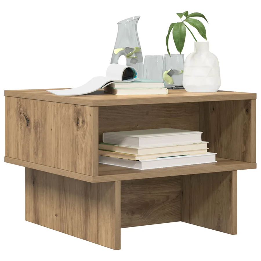 Table basse Chêne artisanal 48 x 46 x 35 cm Bois d'ingénierie - 3