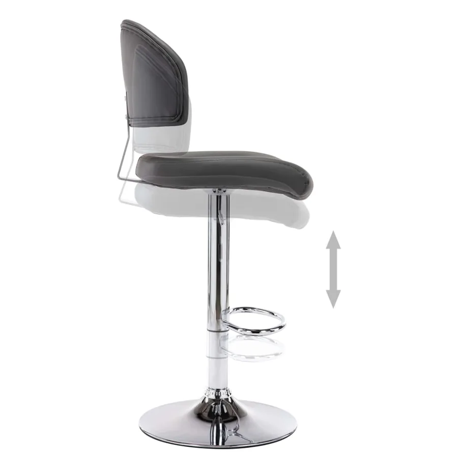 Tabouret de bar Gris Similicuir - 4