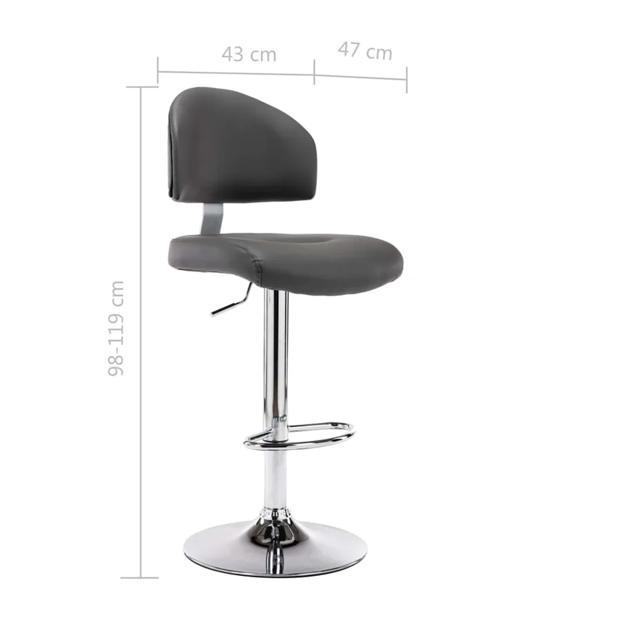 Tabouret de bar Gris Similicuir - 7