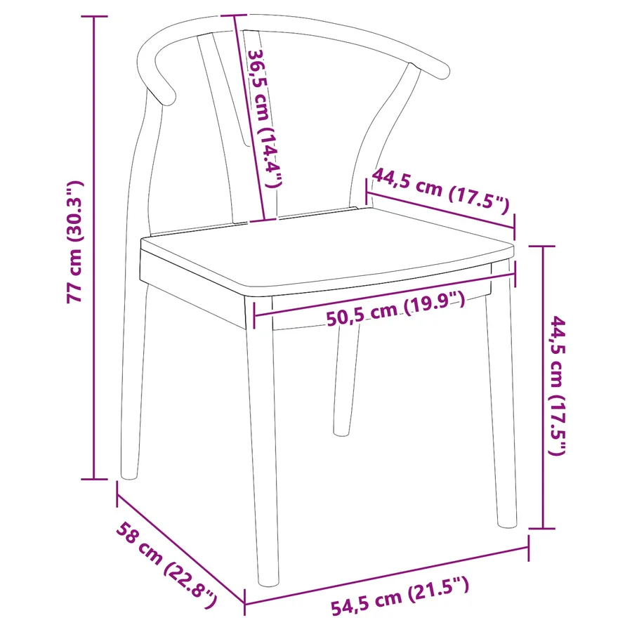 Chaise de salle à manger 2 pcs Blanc et Naturel - 11