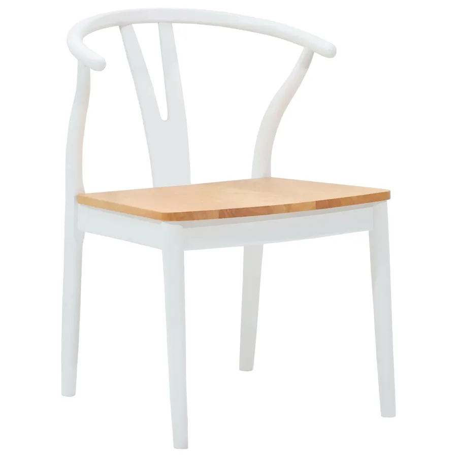 Chaise de salle à manger 2 pcs Blanc et Naturel - 4