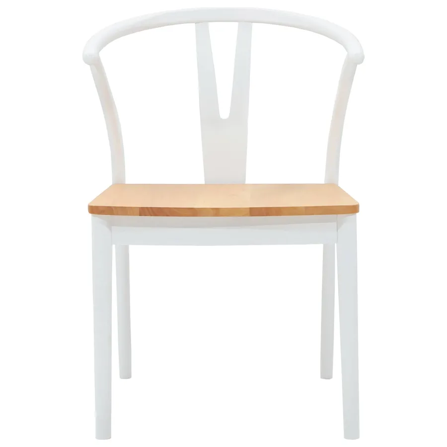 Chaise de salle à manger 2 pcs Blanc et Naturel - 5