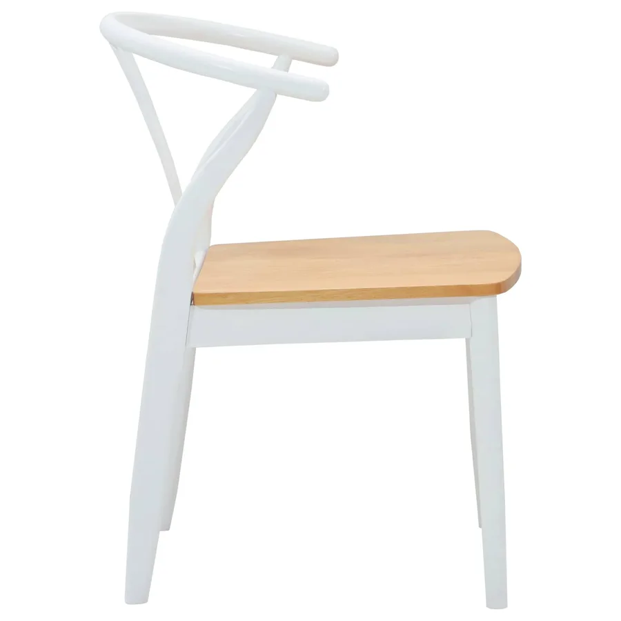 Chaise de salle à manger 2 pcs Blanc et Naturel - 6