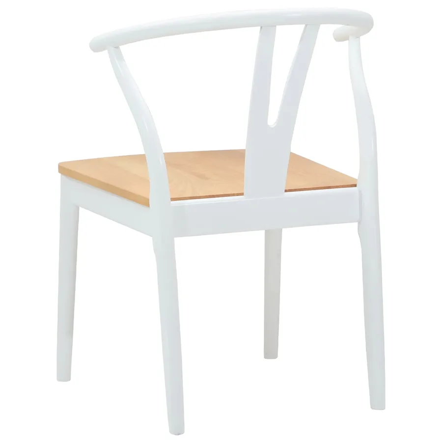 Chaise de salle à manger 2 pcs Blanc et Naturel - 7
