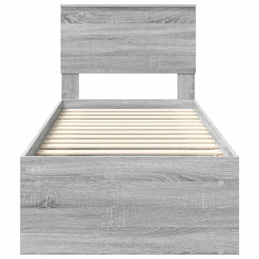 Cadre de lit Gris Sonoma 75 x 190 cm Pin massif - 7