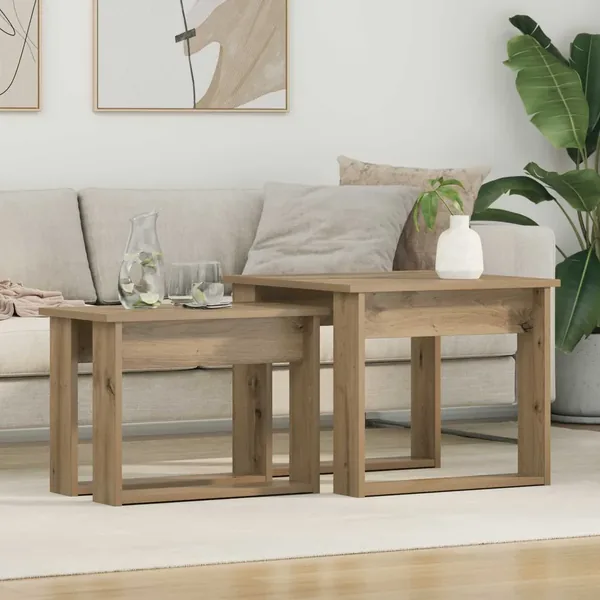 Ensemble de tables basses 2 pcs Chêne artisanal 50 x 52 x 42 cm