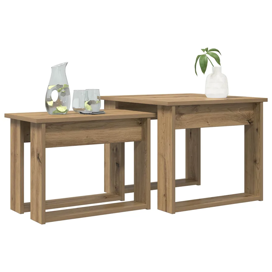 Ensemble de tables basses 2 pcs Chêne artisanal 50 x 52 x 42 cm - 3