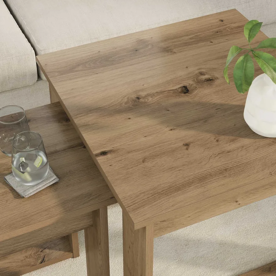 Ensemble de tables basses 2 pcs Chêne artisanal 50 x 52 x 42 cm - 4