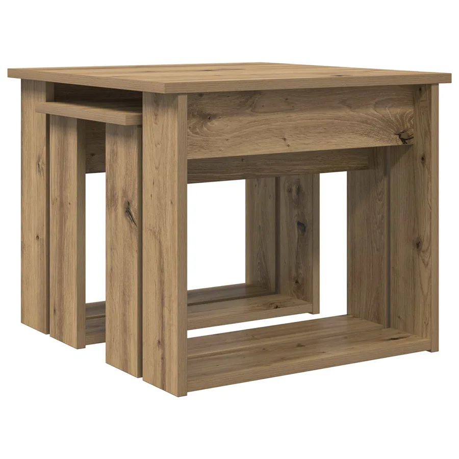 Ensemble de tables basses 2 pcs Chêne artisanal 50 x 52 x 42 cm - 5