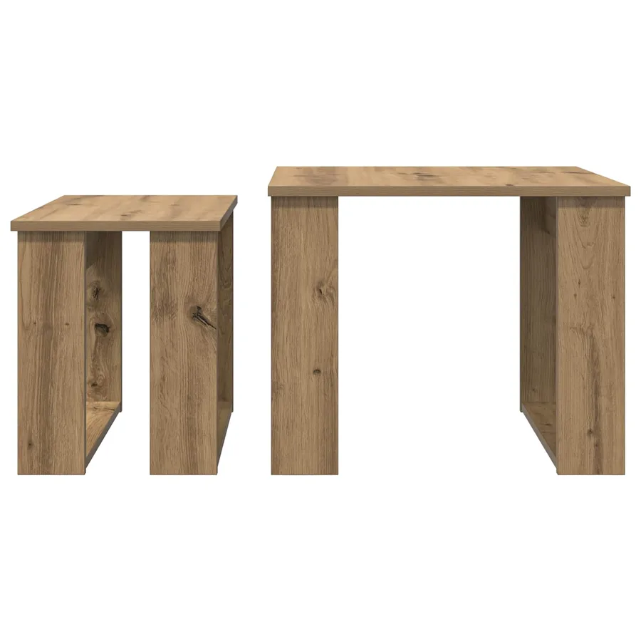 Ensemble de tables basses 2 pcs Chêne artisanal 50 x 52 x 42 cm - 9