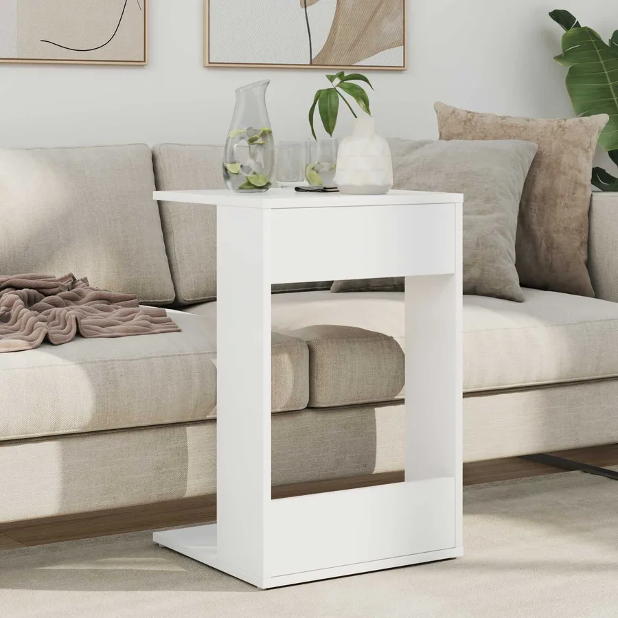 Table d'appoint Blanc 40 x 38 x 62,5 cm Bois d'ingénierie - 4