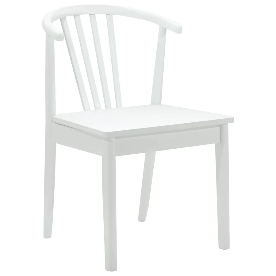 Chaise de salle à manger 2 pcs Blanc Bois de caoutchouc massif - 4