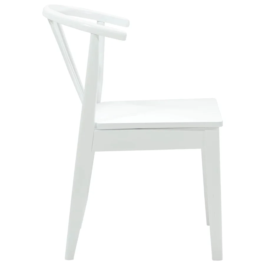 Chaise de salle à manger 2 pcs Blanc Bois de caoutchouc massif - 6