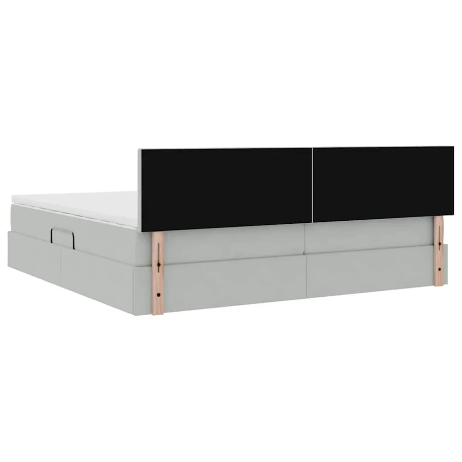 Lit de rangement LED avec matelas Gris clair 200 x 200 cm - 12