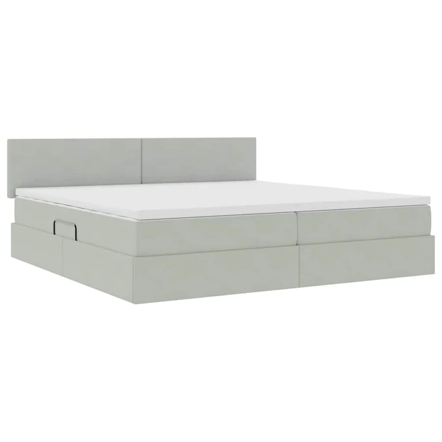 Lit de rangement LED avec matelas Gris clair 200 x 200 cm - 6