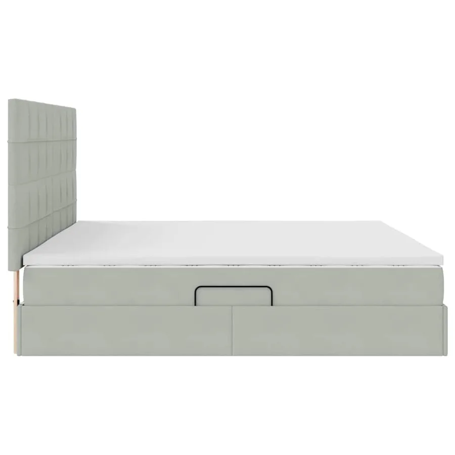 Lit de rangement LED avec matelas Gris clair 200 x 200 cm - 11