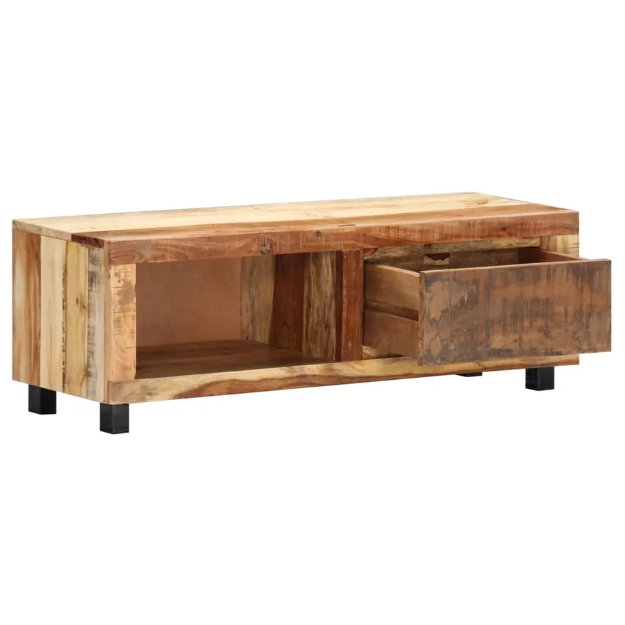 Meuble TV 100x30x33 cm Bois de récupération massif - 4
