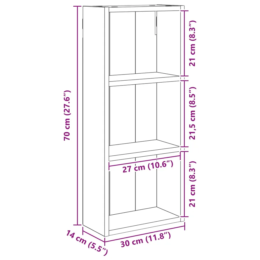 Armoire murale de salle de bain Blanc 30 x 14 x 70 cm - 10