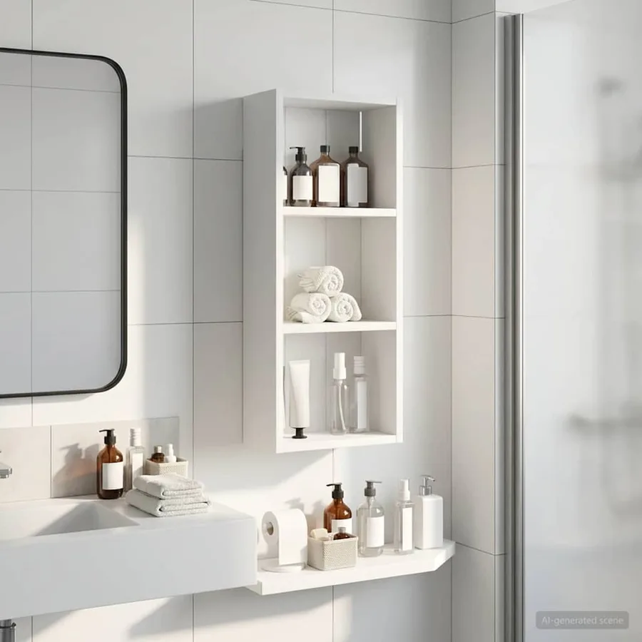 Armoire murale de salle de bain Blanc 30 x 14 x 70 cm - 5