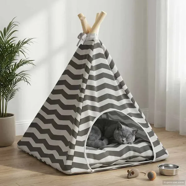 Teepee pour animaux de compagnie avec coussin 40 x 40 x 50 cm