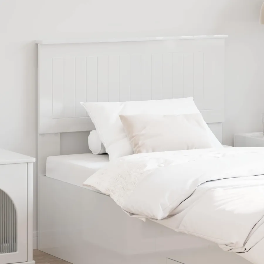 Tête de lit Blanc Brillant Bois d'ingénierie