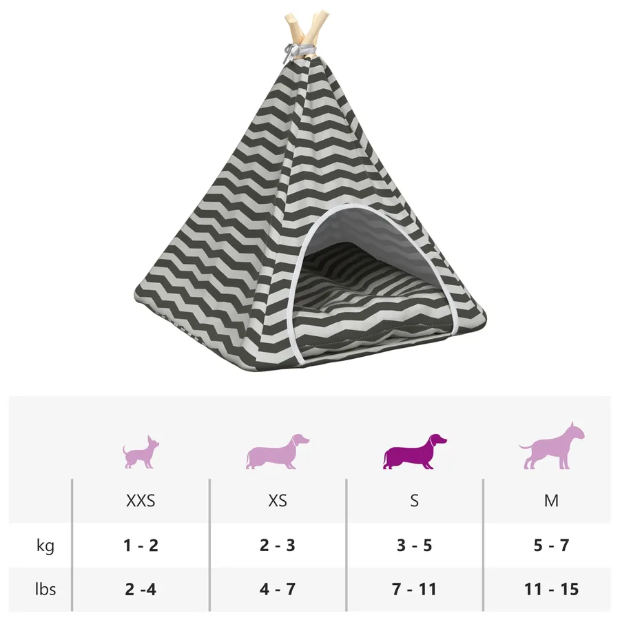 Teepee pour animaux de compagnie avec coussin 60 x 60 x 70 cm - 11
