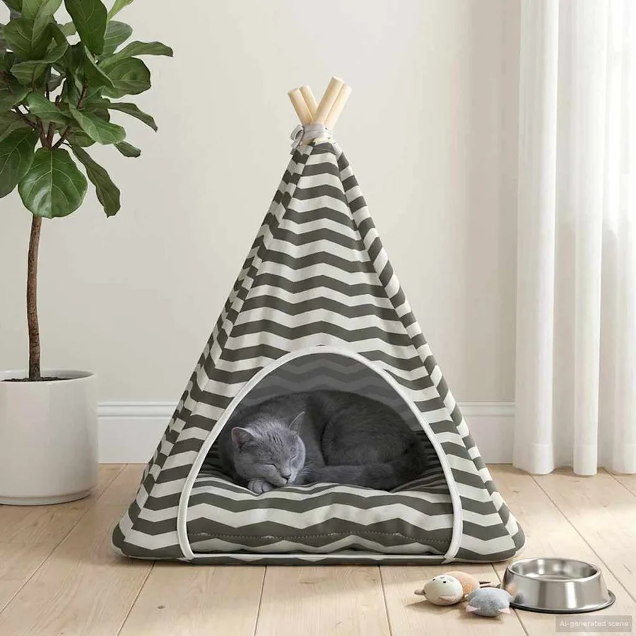 Teepee pour animaux de compagnie avec coussin 60 x 60 x 70 cm - 3
