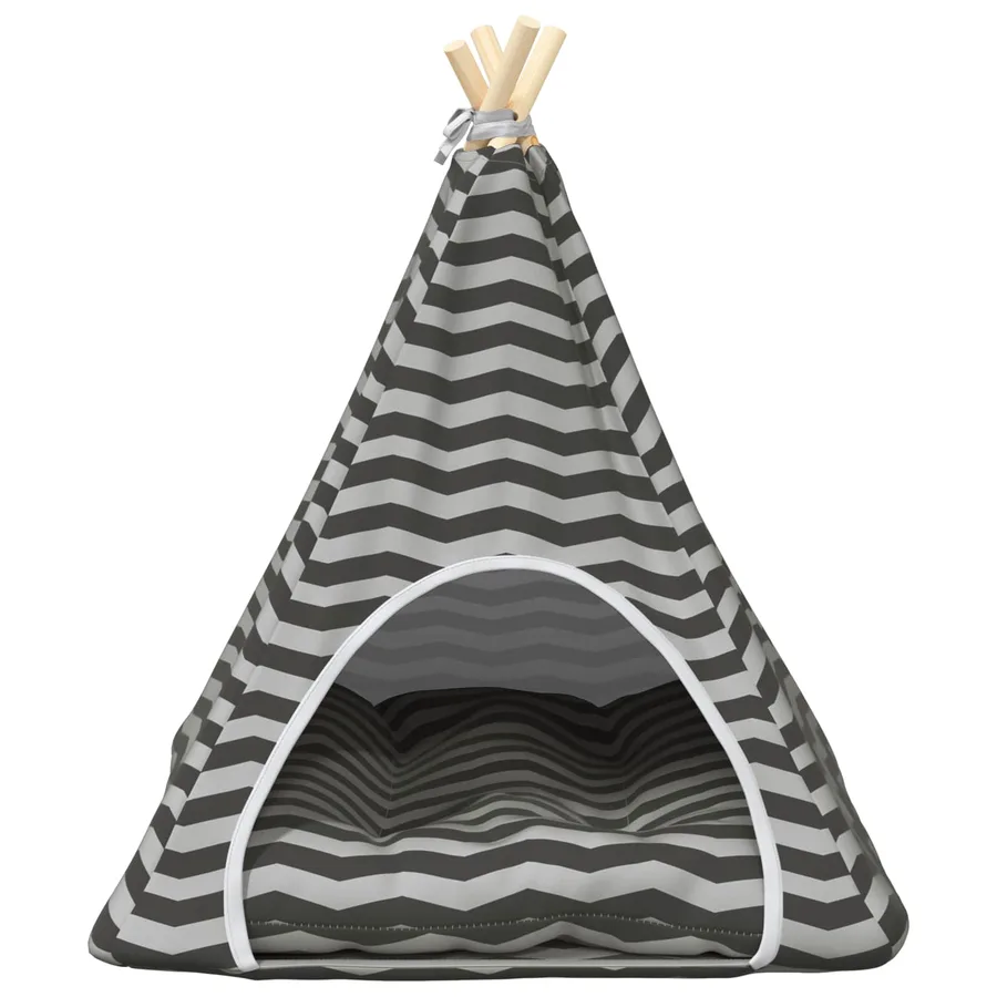 Teepee pour animaux de compagnie avec coussin 60 x 60 x 70 cm - 5