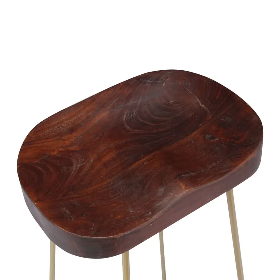 Tabourets de bar Gavin lot de 2 bois de manguier massif - 7