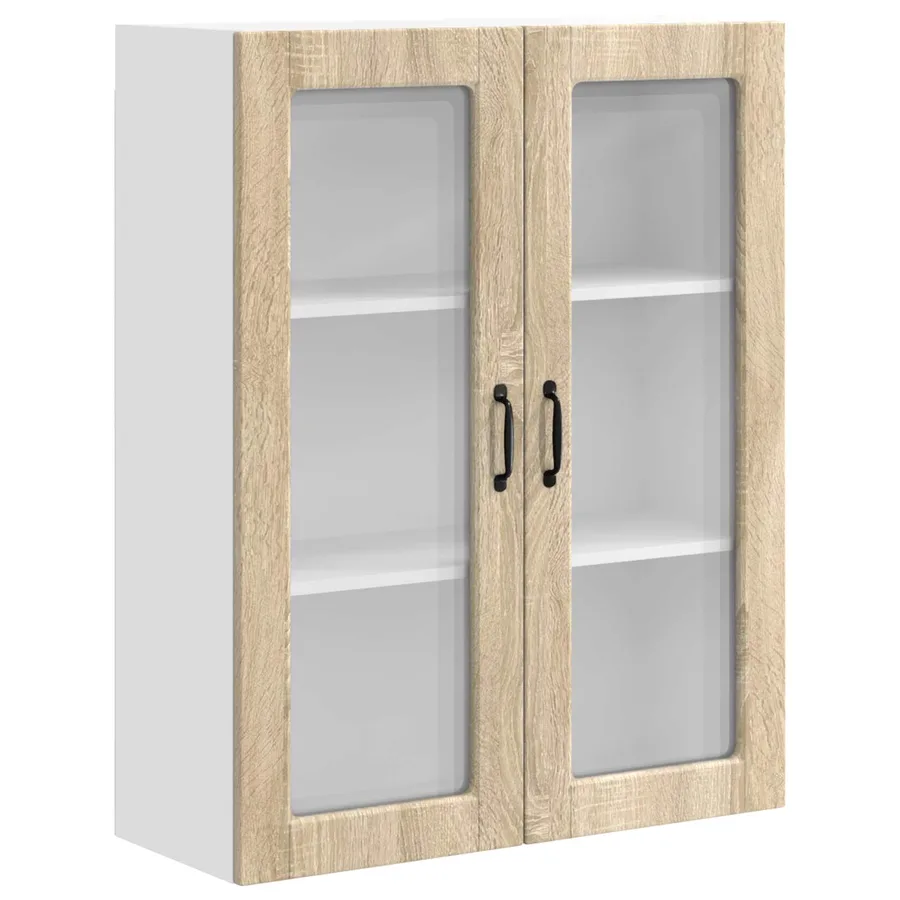 Cabinet en verre mural PORTO Chêne Sonoma 80 x 31 x 100 cm - 2
