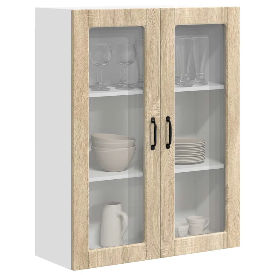 Cabinet en verre mural PORTO Chêne Sonoma 80 x 31 x 100 cm - 3