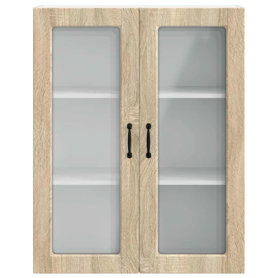 Cabinet en verre mural PORTO Chêne Sonoma 80 x 31 x 100 cm - 6