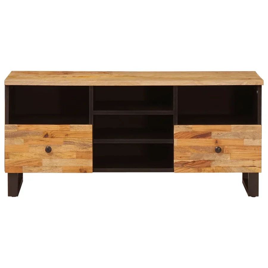 Meuble TV Corona Marron 100 x 33 x 46 cm Bois de mangue massif - 3