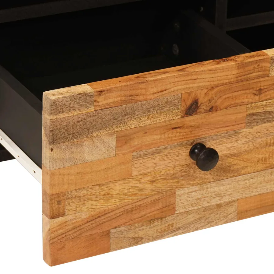 Meuble TV Corona Marron 100 x 33 x 46 cm Bois de mangue massif - 7