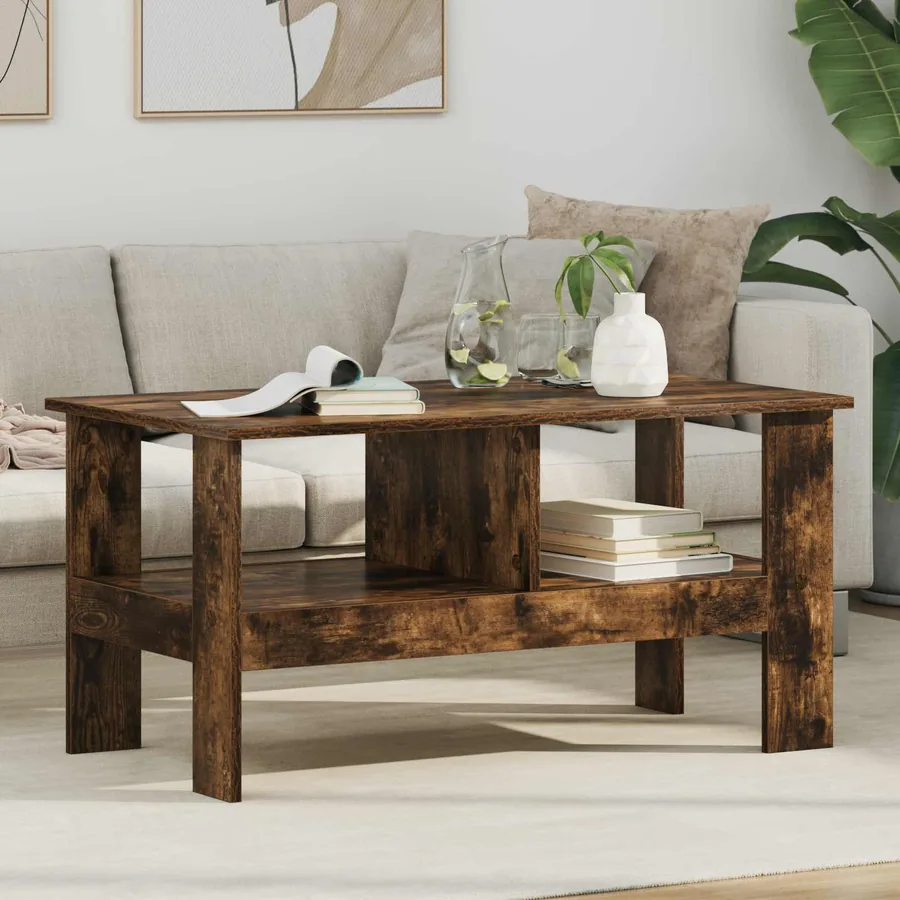Table basse Chêne fumé 90 x 50 x 45 cm Bois d'ingénierie